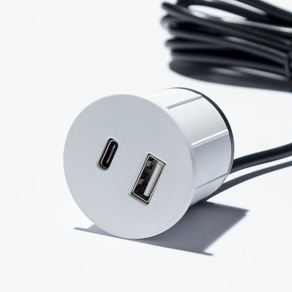 ASA 06029P00001 Nabíjecí HUB vestavný VERSAPICK, 2xUSB 5V (typ A), ⌀42mm, kulatý, plast, bílá matná ASA 06029P00001 Nabíjecí HUB vestavný VERSAPICK, 2xUSB 5V (typ A), ⌀42mm, kulatý, plast, bílá matná